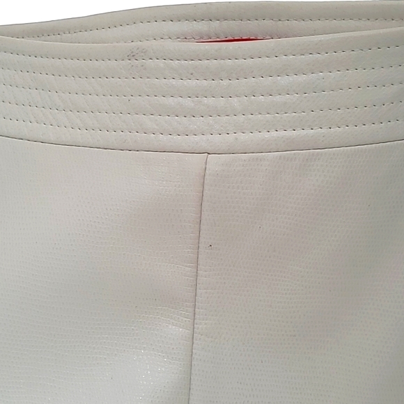 100% Genuine leather 90's Biker Mid Rise Boot Cut White Pants 6 - Picture 9 of 14